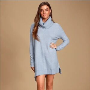 Lulus Autumn Daze Black Cowl Neck Long Sleeve Sweater Dress NEW size small